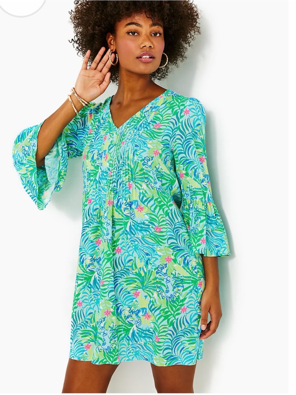 Lilly Pulitzer Danika 3/4 Sleeve Tunic Dress, Multi Via Parigi Size 8